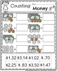 counting money worksheet for kids