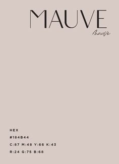 the front cover of mauve magazine