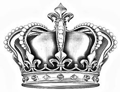 a black and white drawing of a crown