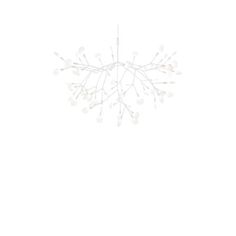 a white chandelier with lights hanging from it's center and bottom branches