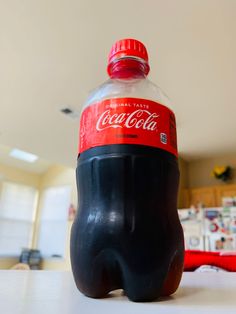 a plastic bottle sitting on top of a table