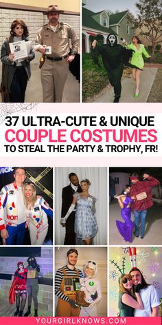 Looking for the perfect couple Halloween costumes to win the trophy? We've got you covered! Discover 37 ultra cute and unique ideas that will make you the talk of the party. From clever puns to iconic duos, these costumes are sure to impress. Don't miss out on the chance to shine this Halloween Movie Couples Costumes, Cute Couple Halloween, Unique Couples Costumes, Partner Halloween Costumes, Cool Couple Halloween Costumes, Costumes Unique, Couple Halloween Costume, Easy Couple Halloween Costumes, Costumes Scary