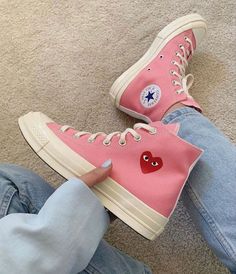 Converse Cdg, Converse Comme Des Garcons, Comme Des Garcons Converse, Pink Converse, Outfits With Converse, Hype Shoes, Shoe Inspo, Aesthetic Shoes, Swag Shoes