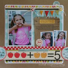 a scrapbook page with an apple theme