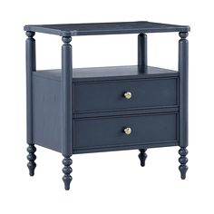 an end table with two drawers on each side and one drawer at the bottom that is open