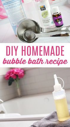 the homemade bubble bath recipe is ready to be made