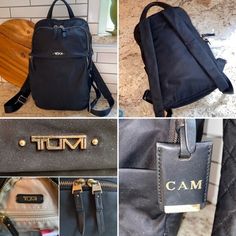 Tumi $330 Voyageur Daniella Black Nylon Small Backpack Purse Euc Monogram Tag Condition Excellent Gently Used Condition Light Use. Smoke Free Clean And Damage Free. Gold Painted Monogram On Hang Tag Light Scratches On Gold Hardware. Nylon Outer W Leather & Gold Tone Accents No Holes Zippers And Pulls All Work Great Leather And Gold Hang Tag Present And Has Painted Gold Monogram (Cam) (Monogram Can Be Covered Over Or Left) Or Hang Tag Can Be Removed (I Would Cover It) Light Gray Lining Clean Inside And Out Smoke Free Tumi's Updated Voyageur Collection Brings Together Sophisticated, Feminine And Iconic Elements To Create Versatile Travel, Business And Everyday Designs For Women. Styles Are Painted Monogram, Small Backpack Purse, Monogram Painting, Travel Business, Gold Monogram, Black Nylon, Backpack Purse, Black Nylons