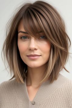 Gender Neutral Haircuts, Hair Dye Color Ideas, Fine Hair Bangs, Fine Hair Styles For Women, Hair Contouring, Medium Bob, Bangs With Medium Hair, Hair Flow, Lob Haircut