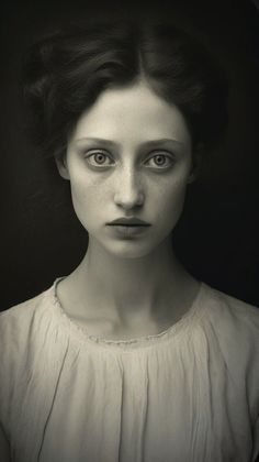 a black and white photo of a woman's face