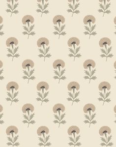 an image of a flower pattern on a wallpaper background that looks like it has been painted