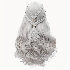 Wig Braided Long Curly Synthetic Silvery Grey Hair Length 26" Wig Cosplay Viking High-Quality Synthetic Fiber: Made Of High-Quality Synthetic Fiber, This Wig Is Soft, Comfortable, And Durable. Long Curly Design: The Long Curly Design Of This Wig Is Perfect For Adding A Touch Of Glamour To Your Halloween Or Cosplay Costume. Versatile: This Wig Is Perfect For A Variety Of Occasions, Including Halloween, Cosplay Parties, And More. Easy To Wear: With An Adjustable Strap, This Wig Is Easy To Wear And Curly Design, Targaryen Hair, Long Silver Hair, Long Hair Wigs, Hair Length, 9th Birthday, Wig Styles, 10th Birthday, Reading List