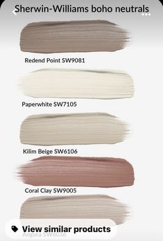 the different shades of sherylin - williams's boho neutrals in various shades