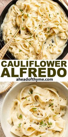 this is an easy and delicious recipe for cauliflower alfredo it's made with only three ingredients