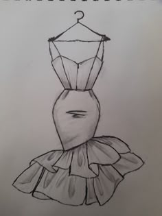 a drawing of a dress on a mannequin