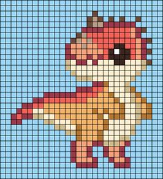 a pixellated image of a stuffed animal in the shape of a cross stitch pattern