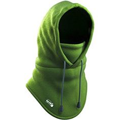 an image of a green hoodie with the hood pulled up to show it's side