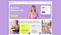 the homepage for an online store that sells yoga and body care products, including bras