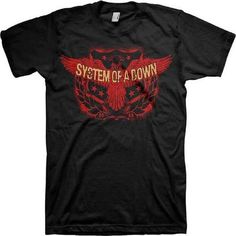 Get your product: System Of A Down - Spread Eagle - Men'S Black T-Shirt Us Import
1. PRODUCT INFORMATION:

Proudly printed in America
5.3 oz, unisex fit
Heavy cotton, classic midweight fabric
Material: 100% cotton | Dark Gray: 50% cotton:50% polyester | Light Gray: 90% cotton:10% polyester
Double-needle stitched neckline, bottom hem, and sleeves
Quarter-turned to eliminate center crease
7/8 inch collar
Tear-away label
Machine-wash safe
Copyrighted artwork
2. SIZE CHART:
3. RETURN:
We will gladly Red Band Logo T-shirt With Crew Neck, Red Cotton T-shirt With Band Logo, Red Short Sleeve Tops With Band Logo, System Of A Down, Label Machine, Black T Shirt, Fabric Material, Black Tshirt, Shirt Style