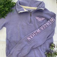 Never Worn Quarter Zip, Wonder Woman, Wonder, Sweatshirts Hoodie, Womens Tops, Sweatshirts, Purple, Women Shopping, Color