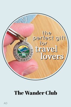 Close up of a North Cascades token from the Wander Club. Travel Lover, Travel Memories, Gift Giving, Things To Buy, Gift Guide, Gifts For Him, Gifts For Her, Perfect Gift, Travel