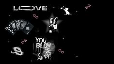 the words love are written in white on black background with images of people and animals