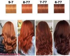 Hair Color Formulas, Hair Color Chart, Hair Makeover, Auburn Hair, Hair Dye Colors, Hair Inspiration Color