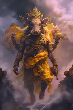 Varaha Avatar Art, Boar Aesthetic, Krishna Vrindavan, Goddess Radha, India Aesthetic