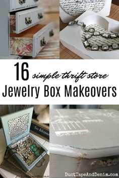 jewelry box makeovers that are simple and easy to do with some crafting supplies