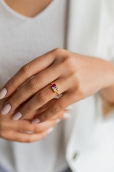 Family Birthstone Rings, Gemstone Rings, Personalized Birthstone Ring, Birthstone Ring, Birthstone Gift, Mothers Jewelry, Mother's Day Gifts - Etsy Promise Ruby Birthstone Ring, Princess Cut Birthstone Jewelry For Promise, Mother's Day Promise Ring With Gemstone, Promise Birthstone Ring For Mother's Day, Dainty Ruby Ring With Accent Stones As Gift, 14k Gold Three-stone Birthstone Ring As Gift, Three Stone Open Ring Jewelry Gift, Three-stone Open Ring Jewelry As Gift, Princess Cut Birthstone Ring With Accent Stones Gift