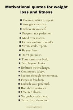 Looking for inspiration to shed those pounds and stay focused on your weight loss journey? Discover a collection of powerful Short Motivational Quotes for Weight Loss. Get motivated, stay on track, and achieve your fitness goals with these uplifting quotes. Let the wisdom and encouragement of these quotes propel you towards a healthier, happier you. Start your transformation today Motivational Quotes Captions, Bio For Motivation, Fitness Encouragement Quotes, Fitness Goal Quotes Motivation, Self Motivation Captions, Motivating Short Quotes, Loss Weight Caption, Short Fitness Quotes Motivation, Achievement Quotes Motivation