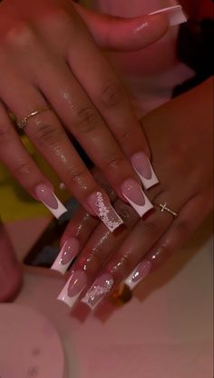 Graduation Nails Medium Length, Nails For 16 Birthday, French Tip Junk Nails, Acrylic Nail Designs French Tip, Cheap Nail Ideas, Scorpio Nails Designs, Gabriella Core, May Nail Designs, Prom 2k24