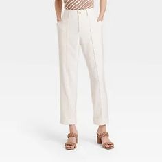 Women's High-Rise Slim Fit Effortless Pintuck Ankle Pants - A New Day | BUY IT NOW ONLY ON EBAY! | #Womens #HighRise #Slim #Fit #Effortless #Pintuck #Ankle #Pants # #A #New #Day Slack Pants Women, Ankle Dress Pants, Cute Pants, High Rise Pants, Day Cream, Plaid Pants, Ankle Length Pants, Slim Fit Pants, Slim Pants