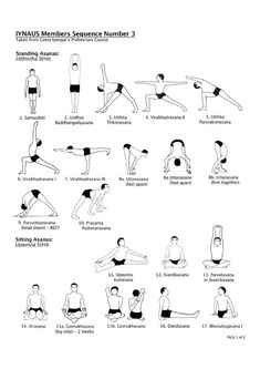 an exercise poster showing the different poses and positions for each person to do in this yoga position