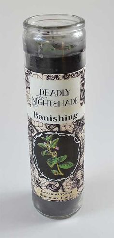 Deadly Nightshade aromatic jar candle Deadly Nightshade Jar, Banishing Ritual, Deadly Nightshade, Rune Tattoo, Spell Books, Metaphysical Shop, Witchcraft Spell Books, Creation Crafts, Candle Company