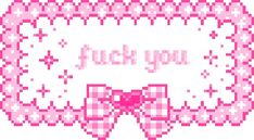 a cross stitch pattern with the words, i love you in pink and white colors