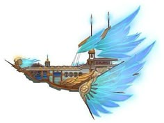 an image of a boat with wings flying in the air