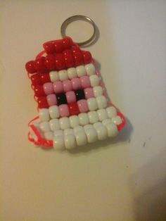 a keychain made out of plastic beads