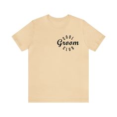 a t - shirt with the word groom club printed on it in black and white