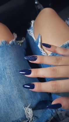 Nails For Navy Dress, Dark Blue Acrylics, Blue Prom Nails, Beach Nail, Dark Blue Nails, Natural Luxury, Cozy Cat, Beach Nails