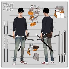 Yungun Y Art, Marksman Character Design, Male Character Sheet, Oc Sketches Character Design, Character Sheet Poses, Character Ref Sheet, Hunter X Hunter Oc, Man Character Design, Scifi Character Design