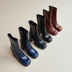 Georgia Outfits, Square Toed Boots, Boots With Heels, Women Heel Boots, Woman Boots, Unique Models, Deep Autumn, Funky Shoes, Square Toe Boots