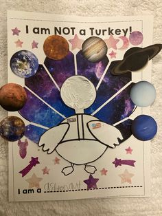 i am not a turkey card with planets on it