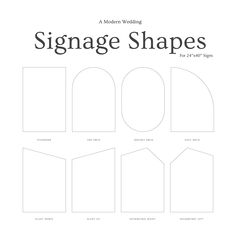 the front and back side of a paper shape for a sign that says, signage shapes