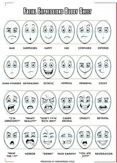 the facial expressions body sheet is shown in black and white