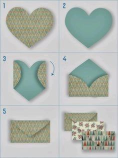 instructions to make paper hearts and envelopes