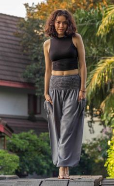 Gray Crystal Pants Crystal Pants, Grey Yoga Pants Outfit, Dance Meditation, Meditation Clothes, Peacock Pants, Thai Pants, Grey Yoga Pants, Black Capri Pants, Colorful Elephant