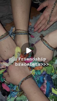 two women wearing bracelets on their feet with the caption, friendship bracelets