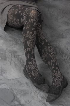 Floral Tights - I already own these in the plum color but ack, must have this new color as well. Love. Opaque Leggings, Footless Tights, 50 Shades Of Grey, Cynthia Rowley, Shades Of Grey