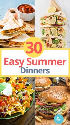 easy summer dinner ideas with text overlay