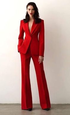 "Red Color Womens Luxury Premium 2 Piece Suit/two piece suit/top/Womens suit/Womens Wedding Suit/ Women's Coats Suit Set. Item Include :- Blazer + Pant Fabric:- Imported Premium  Color:- Red Dry Clean Recommended The dress is for weddings, Parties, Proms, and Many Occasions. We make the suit according to our Standard size chart If you are not sure about your size/measurement, please give your body measurements in inches & and centimeters so we make the perfect suit for you. shoulder breast sleeve length bicep jacket length hips waist your height Sizing: size XS (US 34) chest 92 - 95 cm / 36\" - 37.4\" waist 74 cm / 29.1\" hips 92 cm / 36\" biceps 30 cm / 11.8\" size S (US 36) chest 96 - 99 cm / 37.8\" - 39\" waist 78 cm / 30.7\" hips 96 cm / 38\" biceps 32 cm / 12.6\" size M (US 38) chest Women Suits Wedding, 2 Piece Suit, Style Blazer, Woman Suit Fashion, Red Suit, Pantsuits For Women, Business Wear, Stylish Clothes, Classy Work Outfits